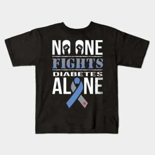 No One Fights Diabetes Alone Kids T-Shirt